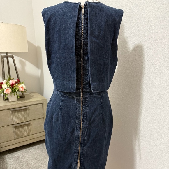 Toccin Navy Denim Sleeveless Popover Dress – Size 14 - Picture 6 of 11